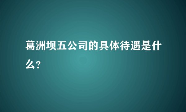 葛洲坝五公司的具体待遇是什么？