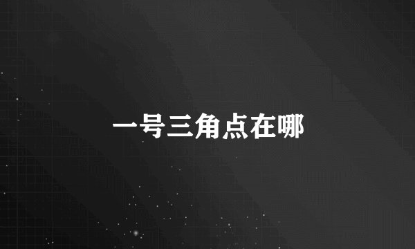 一号三角点在哪