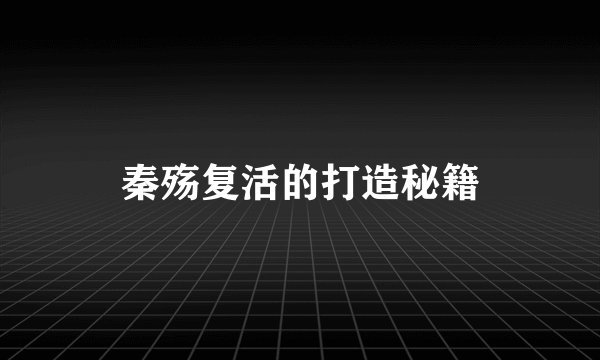 秦殇复活的打造秘籍