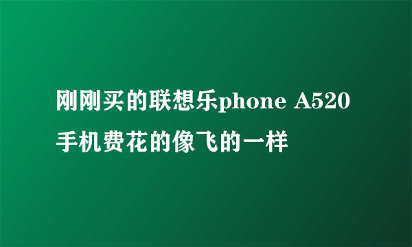 刚刚买的联想乐phone A520 手机费花的像飞的一样