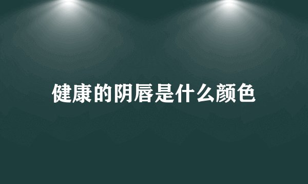 健康的阴唇是什么颜色