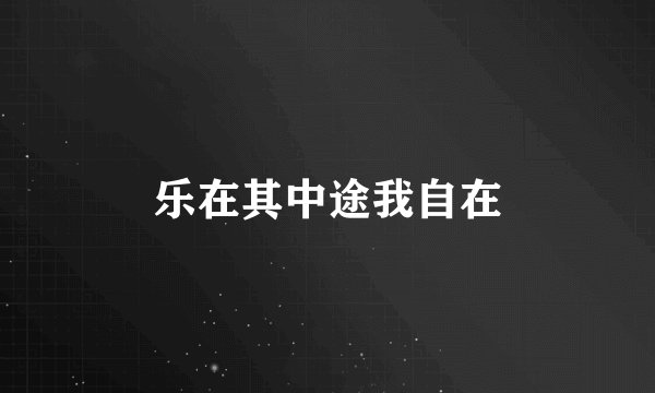 乐在其中途我自在