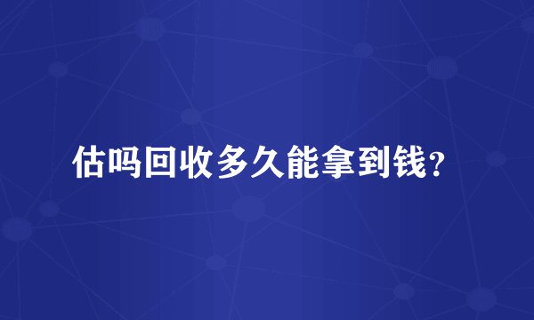 估吗回收多久能拿到钱？