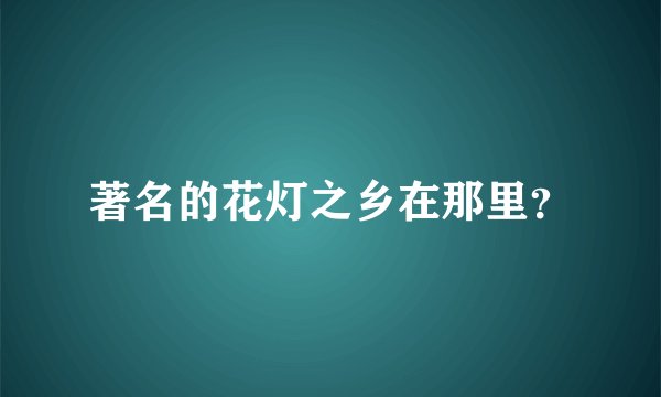 著名的花灯之乡在那里？