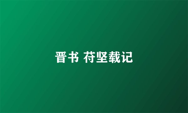晋书 苻坚载记