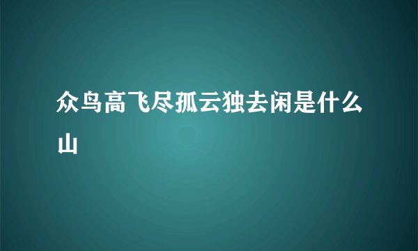 众鸟高飞尽孤云独去闲是什么山