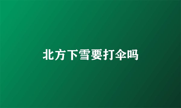 北方下雪要打伞吗
