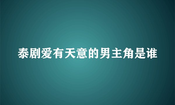 泰剧爱有天意的男主角是谁