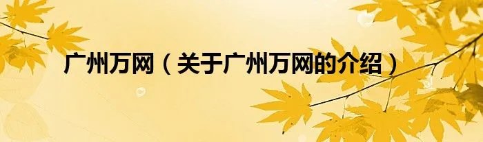 广州万网（关于广州万网的介绍）