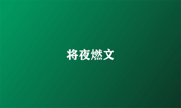 将夜燃文