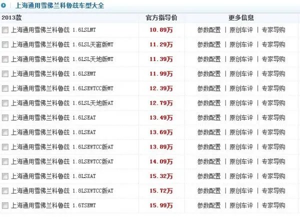 科鲁兹首付需要多少钱