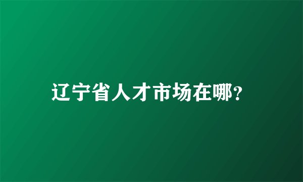 辽宁省人才市场在哪？