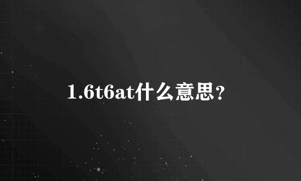 1.6t6at什么意思？