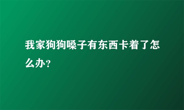 我家狗狗嗓子有东西卡着了怎么办？