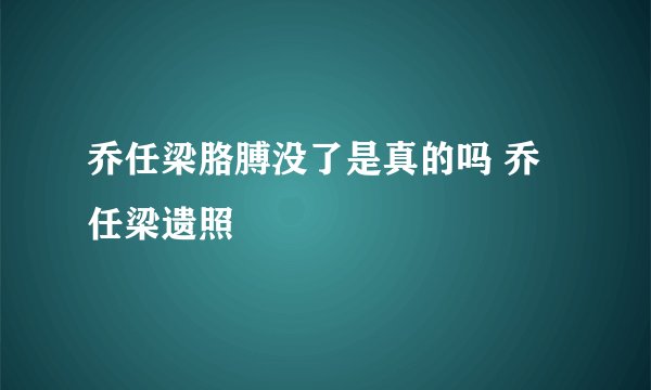 乔任梁胳膊没了是真的吗 乔任梁遗照