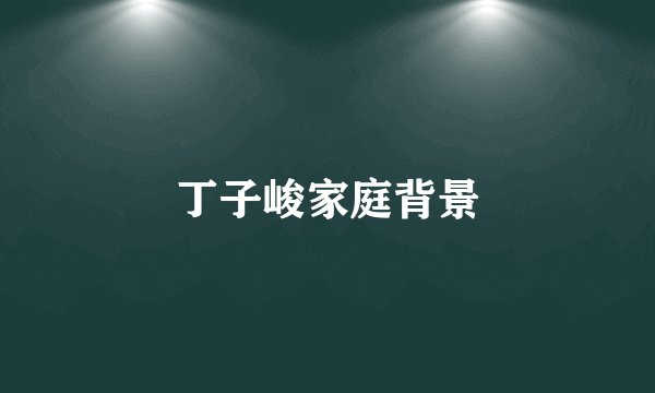 丁子峻家庭背景