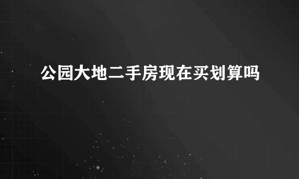 公园大地二手房现在买划算吗