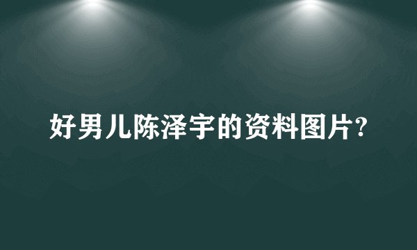 好男儿陈泽宇的资料图片?
