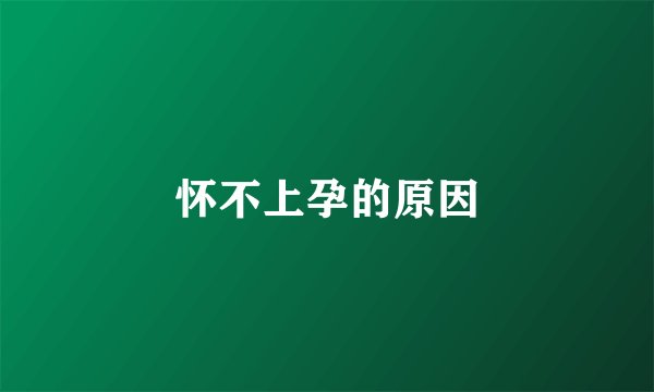怀不上孕的原因