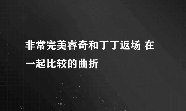 非常完美睿奇和丁丁返场 在一起比较的曲折