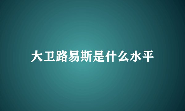 大卫路易斯是什么水平