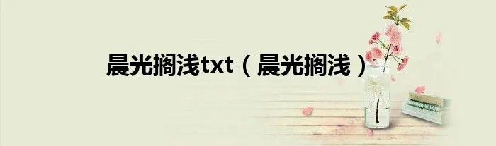 晨光搁浅txt（晨光搁浅）
