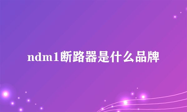 ndm1断路器是什么品牌