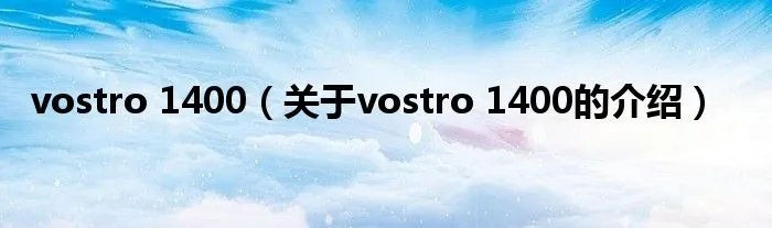 vostro 1400（关于vostro 1400的介绍）