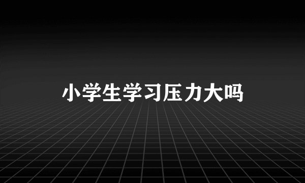 小学生学习压力大吗