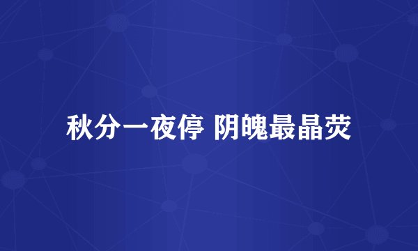 秋分一夜停 阴魄最晶荧