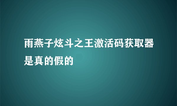 雨燕子炫斗之王激活码获取器是真的假的