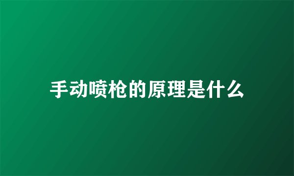 手动喷枪的原理是什么