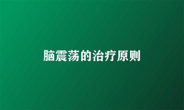 脑震荡的治疗原则