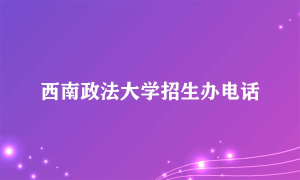 西南政法大学招生办电话
