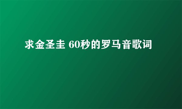 求金圣圭 60秒的罗马音歌词
