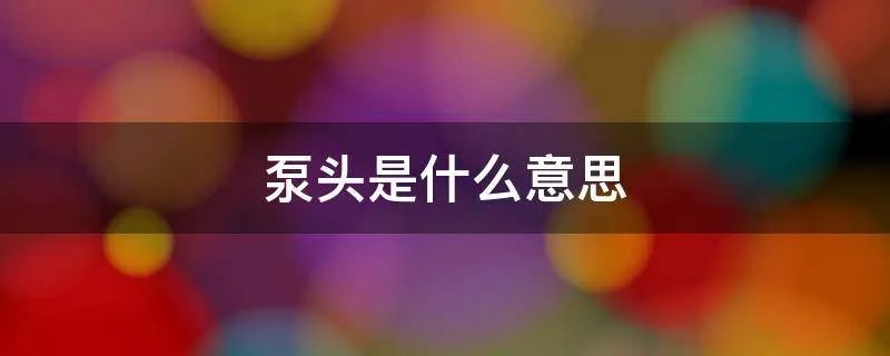 泵头是什么意思