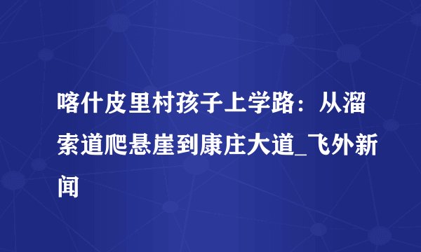 喀什皮里村孩子上学路:从溜索道爬悬崖到康庄大道_飞外新闻