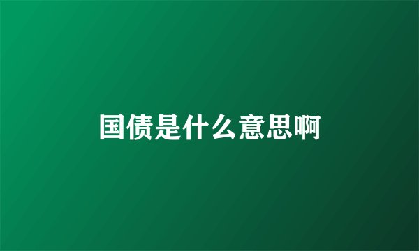 国债是什么意思啊
