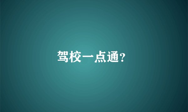 驾校一点通？
