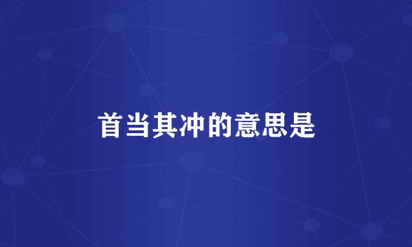 首当其冲的意思是
