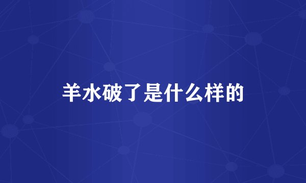 羊水破了是什么样的