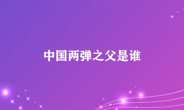 中国两弹之父是谁