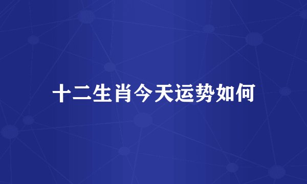 十二生肖今天运势如何