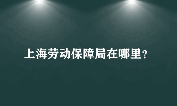 上海劳动保障局在哪里？