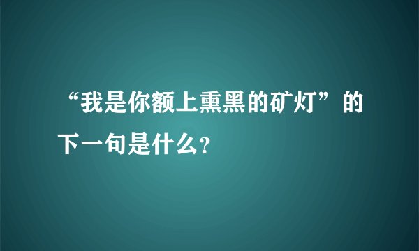 “我是你额上熏黑的矿灯”的下一句是什么？