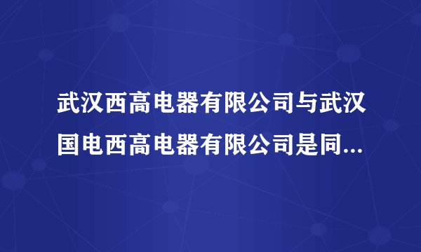 武汉西高电器有限公司与武汉国电西高电器有限公司是同一家公司吗？